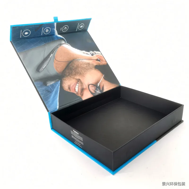 Magnetic flip box for earbuds